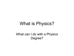 What is Physics? - Augsburg College