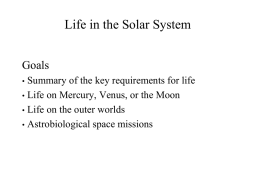 Lecture 06: Life in the solar system