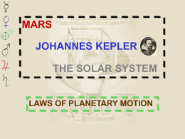 Kepler`s Law of Planetary Motion