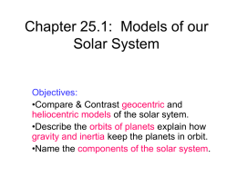 Chapter 25.1: Models of our Solar System