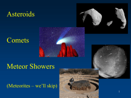 Chapter 17 – Asteroids and Comets