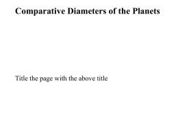 Comparative Diameters of the Planets