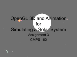 OpenGL 3D and Animation for Simulating a Solar System