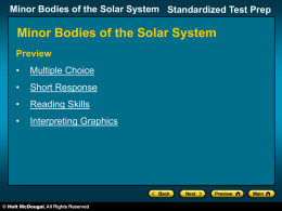 Minor Bodies of the Solar System Standardized Test Prep