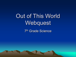 Out of This World Webquest