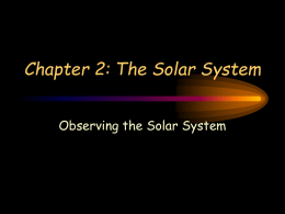 Chapter 2: The Solar System
