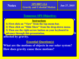 15-01-(27JAN15) Notes About Gravity & Celestial Motion