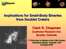 Implications for small-body binaries from doublet craters