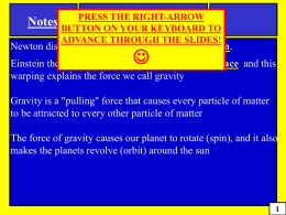 Earth`s Rotation and Revolution Gravity