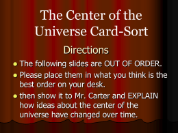Center of the Universe Card Sort