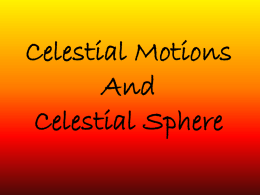 Celestial Motions and Celestial Sphere