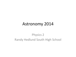 Astronomy 2014 - South High School