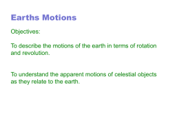 topic 4 earth`s motions