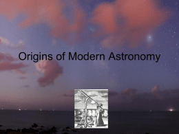 Origins of Modern Astronomy