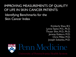 Identifying Benchmarks for the Skin Cancer Index