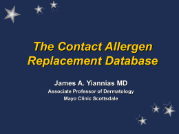Contact Allergen Avoidance Database