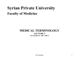 Building Medical Terms - Dr.M.A.Kubtan Web Site