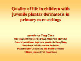 Quality of life in children with juvenile plantar