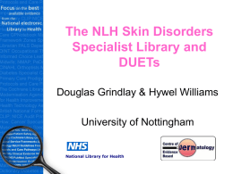 Launch of the NLH Skin Conditions Specialist Library