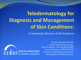 Teledermatology for Diagnosis and Management of