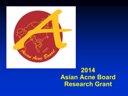 Asian Acne Board Research Grant Program