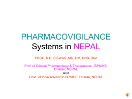 PHARMACOVIGILANCE Systems in NEPAL
