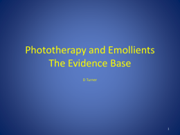 Phototherapy and Emollients - Yorkshire Phototherapy Network