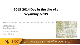 2013-2014 Day in the Life of a Wyoming APRN