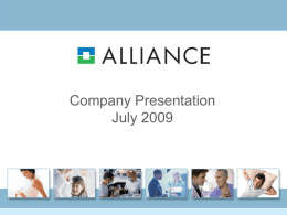 July 22 2009 Company Presentation July 2009