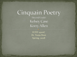 Cinquain Poetry Kelsey Case Korey Allen