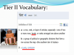 Vocabulary Tier II