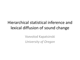 Hierarchical statistical inference and lexical diffusion of