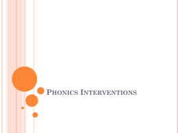 Phonics Interventions: SIPPS