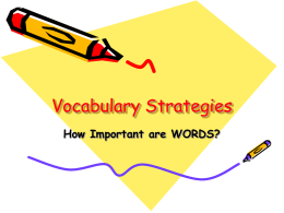 Vocabulary Strategies - Hamlin Middle School