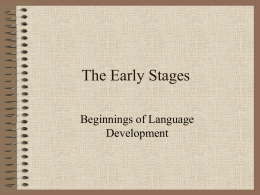 Lecture 1 Early Language development
