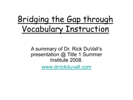 Bridging the Gap through Vocabulary Instruction