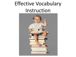 Effective Vocabulary Instruction