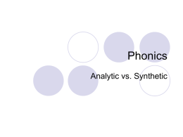 Analytic vs. Synthetic Phonics