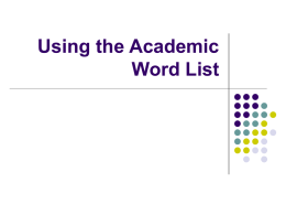 Using the Academic Word List