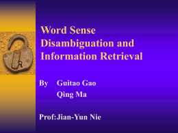 Word Sense Disambiguation and Information Retrieval