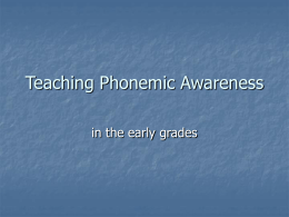 PPT] Teaching Phonemic Awareness