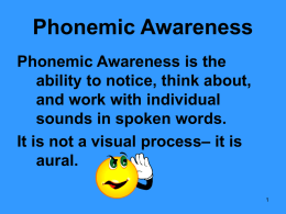 Phonemic Awareness - Ashland School District