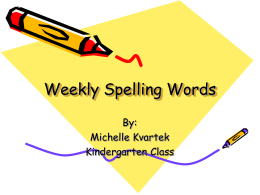 Weekly Spelling Words - University of South Carolina Aiken