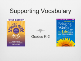 Supporting Vocabulary