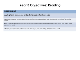 Year 3 Objectives: Reading