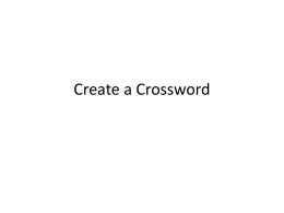 Create a Crossword