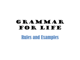 Grammar for Life - Hillsdale Public Schools