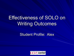Effectiveness of SOLO on Writing Outcomes