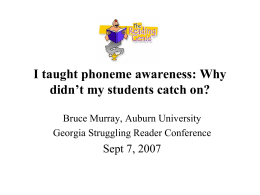I taught phoneme awareness: Why didn`t my