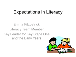 Expectations in Literacy for Year One